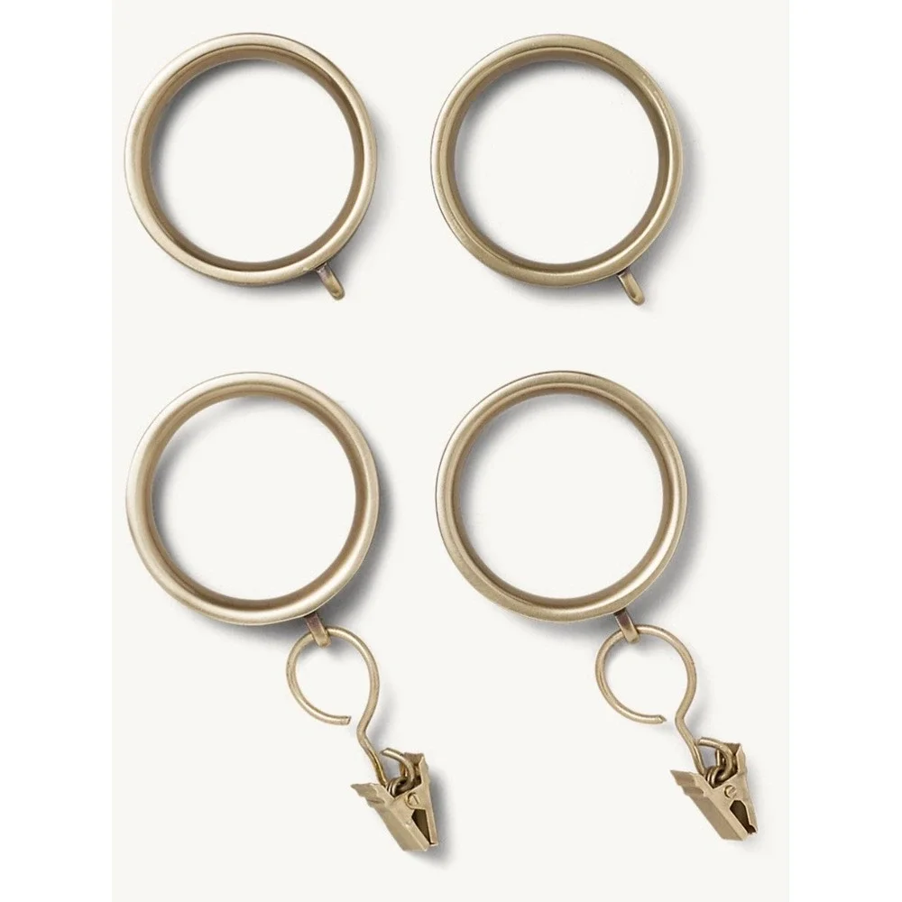 Restoration Hardware Easton Solid Brass Loop Drapery Rings (Set of 6)